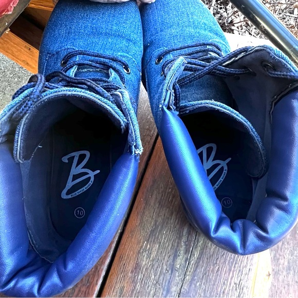 BLUE SUEDE SHOES DENIM ANKLE BOOTS SIZE 10 - Picture 11 of 15